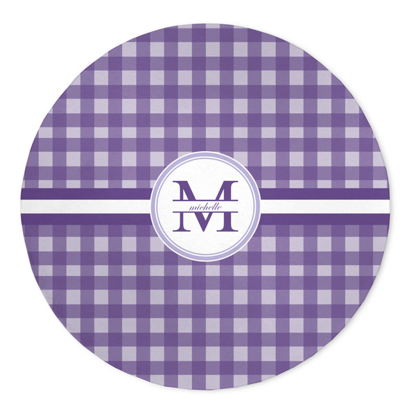 Custom Gingham Print 5' Round Indoor Area Rug (Personalized)
