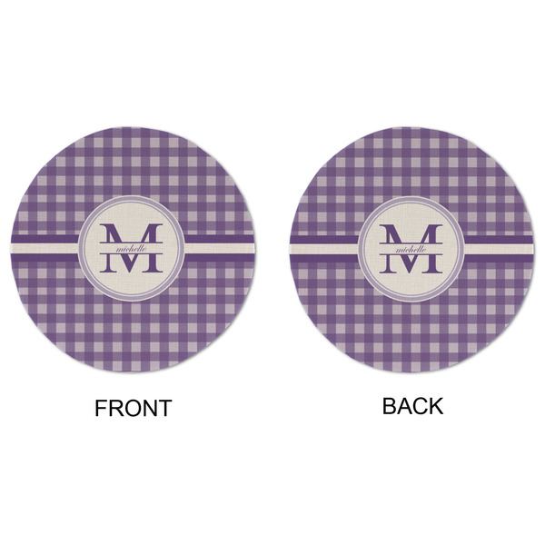 Gingham Print Round Linen Placemats - APPROVAL (double sided)