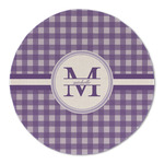 Gingham Print Round Linen Placemat (Personalized)