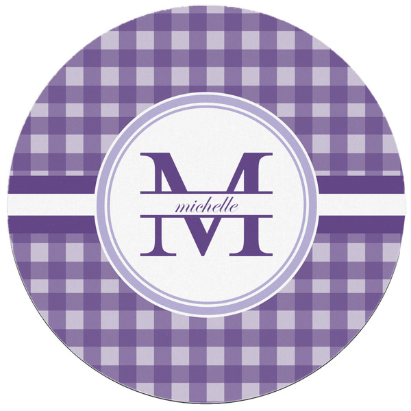 Gingham Print Round Mousepad - APPROVAL