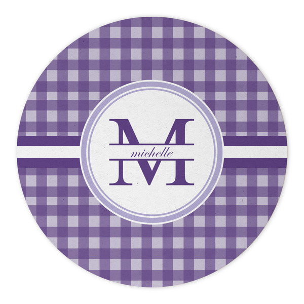 Gingham Print Round Paper Coaster - Approval