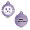 Gingham Print Round Pet Tag - Front & Back