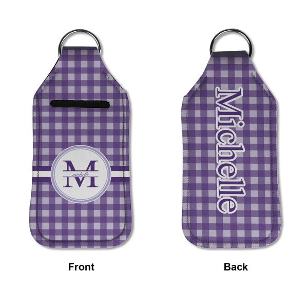 Gingham Print Sanitizer Holder Keychain - Large APPROVAL (Flat)