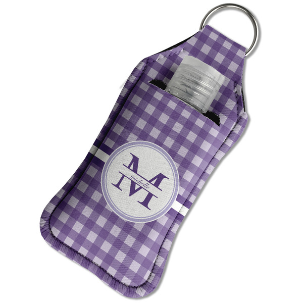 Gingham Print Sanitizer Holder Keychain - Large in Case