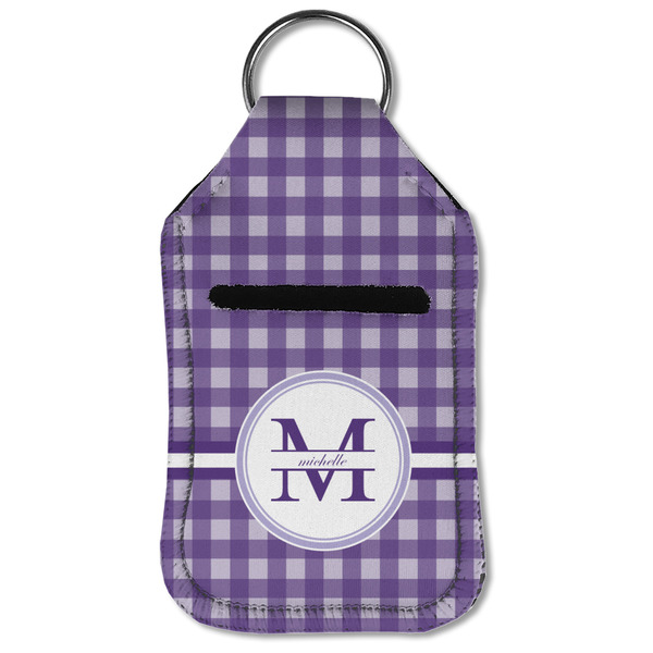 Gingham Print Sanitizer Holder Keychain - Small (Front Flat)