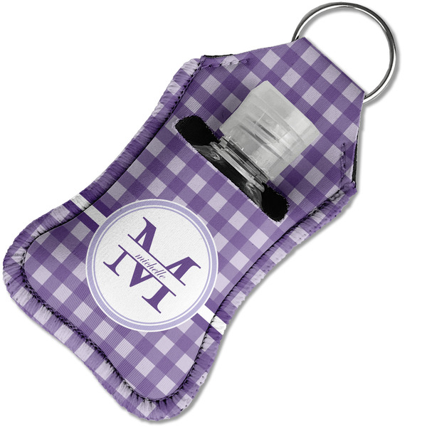 Gingham Print Sanitizer Holder Keychain - Small in Case