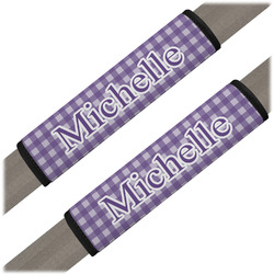 Gingham Print Seat Belt Covers (Set of 2) (Personalized)