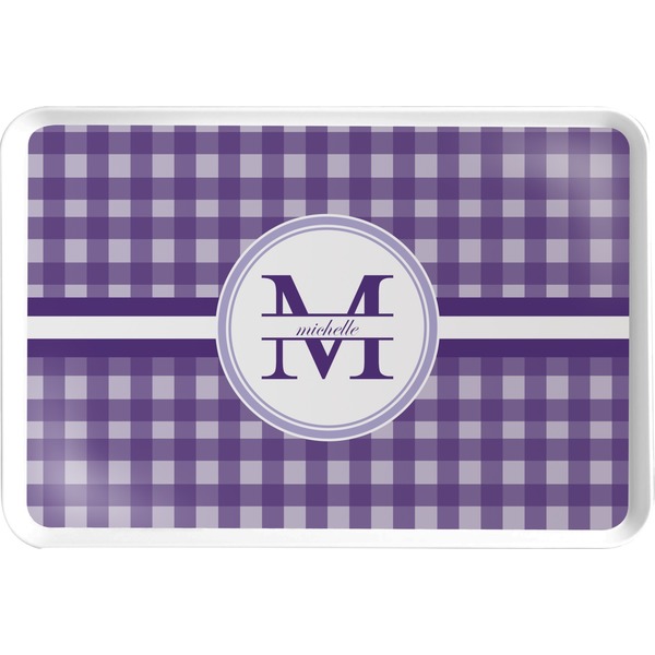 Custom Gingham Print Serving Tray (Personalized)