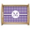 Gingham Print Natural Wooden Tray - Large (Personalized)