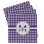 Gingham Print Absorbent Stone Coasters - Set of 4 (Personalized)