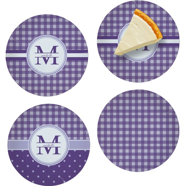 Gingham Print Set of Appetizer / Dessert Plates
