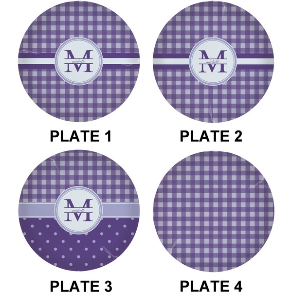Gingham Print Set of Lunch / Dinner Plates (Approval)