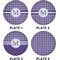 Gingham Print Set of Lunch / Dinner Plates (Approval)