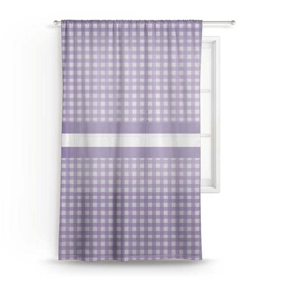 Custom Gingham Print Sheer Curtain