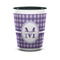 Gingham Print Ceramic Shot Glass - 1.5 oz - Two Tone - Set of 4 (Personalized)