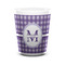 Gingham Print Ceramic Shot Glass - 1.5 oz - White - Set of 4 (Personalized)