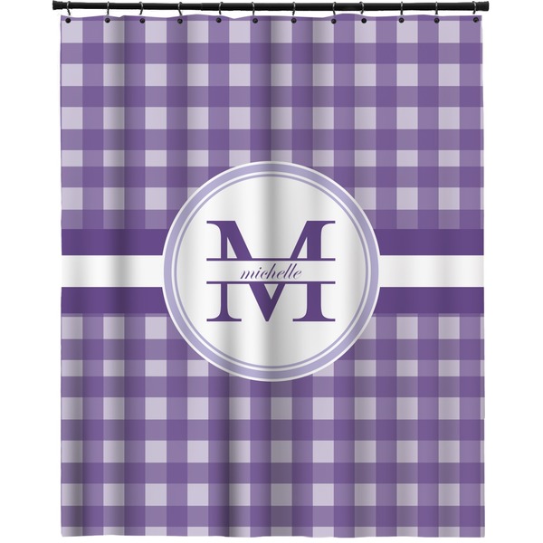 Custom Gingham Print Extra Long Shower Curtain - 70"x84" (Personalized)