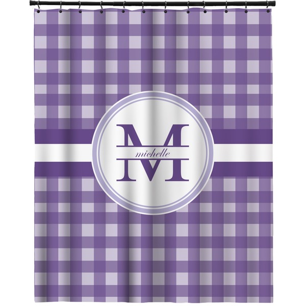 Custom Gingham Print Extra Long Shower Curtain - 70"x84" (Personalized)