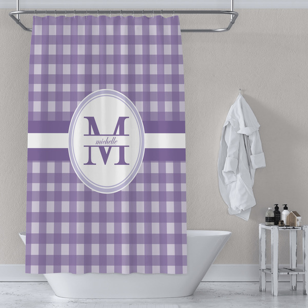 Gingham Print Shower Curtain Lifestyle