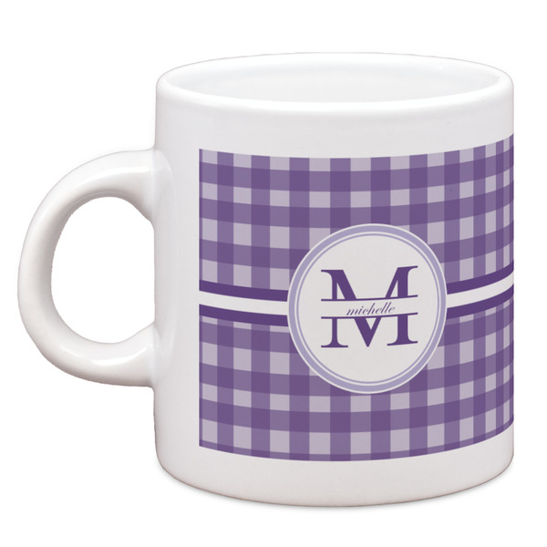 Custom Gingham Print Espresso Cup (Personalized)