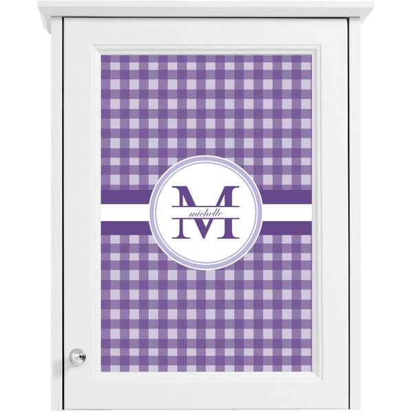 Gingham Print Single White Cabinet Decal