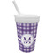 Gingham Print Sippy Cup with Straw (Personalized)