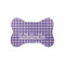 Gingham Print Bone Shaped Dog Food Mat (Small) (Personalized)