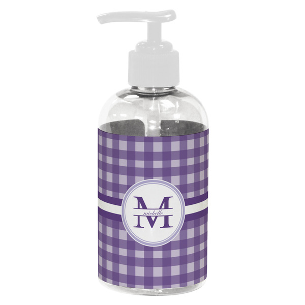 Gingham Print Small Liquid Dispenser (8 oz) - White