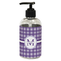 Gingham Print Plastic Soap / Lotion Dispenser (8 oz - Small - Black) (Personalized)