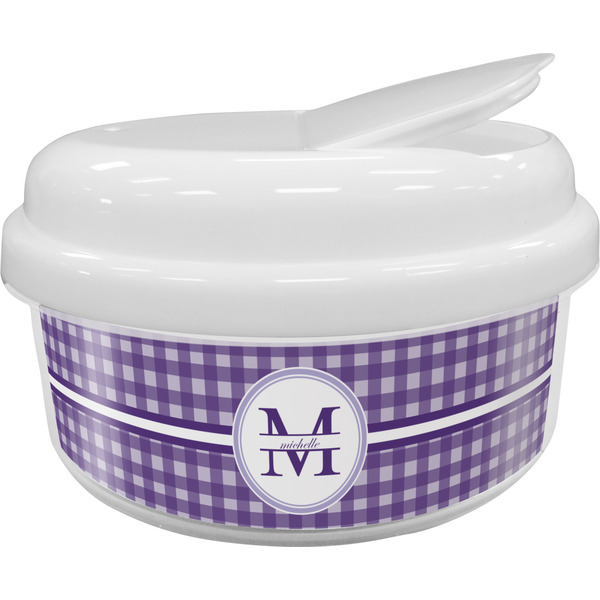 Custom Gingham Print Snack Container (Personalized)