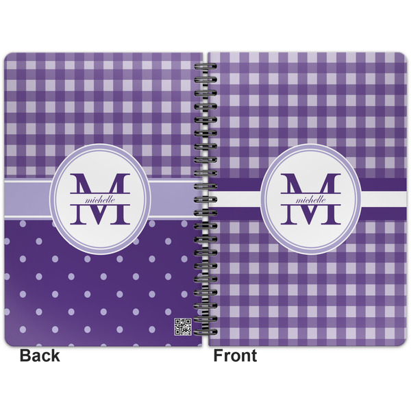 Gingham Print Spiral Journal 7 x 10 - Apvl