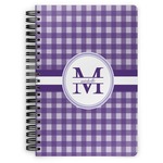 Gingham Print Spiral Notebook - 7x10 w/ Name and Initial