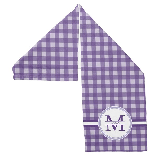 Gingham Print Sports Towel Folded - Both Sides Showing