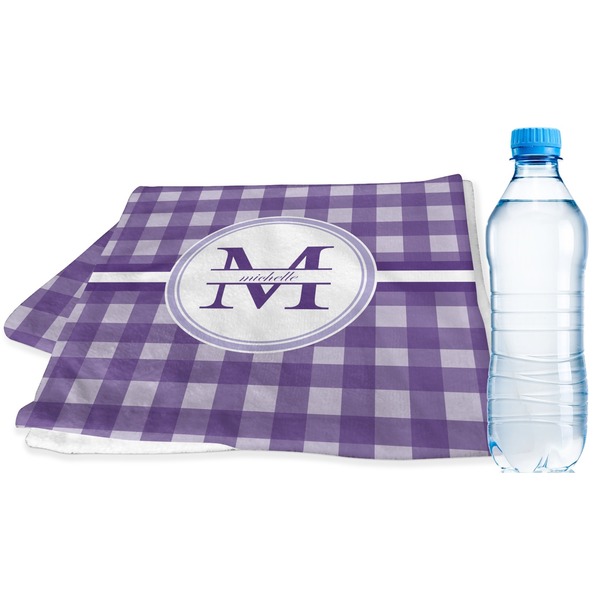 Custom Gingham Print Sports & Fitness Towel (Personalized)