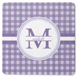 Gingham Print Square Rubber Backed Coaster (Personalized)
