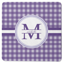 Gingham Print Square Rubber Backed Coaster (Personalized)