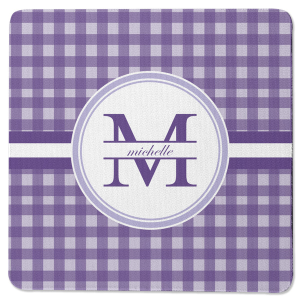 Gingham Print Square Coaster Rubber Back - Single