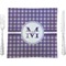 Gingham Print 9.5" Glass Square Lunch / Dinner Plate- Single or Set of 4 (Personalized)