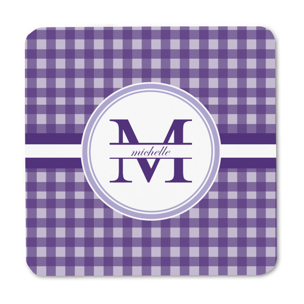 Gingham Print Square Fridge Magnet - FRONT