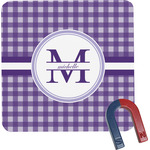 Gingham Print Square Fridge Magnet (Personalized)