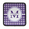 Gingham Print Iron On Square Patch w/ Name and Initial