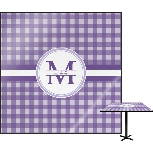 Custom Gingham Print Square Table Top (Personalized)