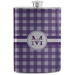 Gingham Print Stainless Steel Flask (Personalized)