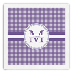 Gingham Print Paper Dinner Napkins (Personalized)