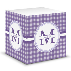 Gingham Print Sticky Note Cube (Personalized)