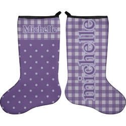Gingham Print Holiday Stocking - Double-Sided - Neoprene (Personalized)
