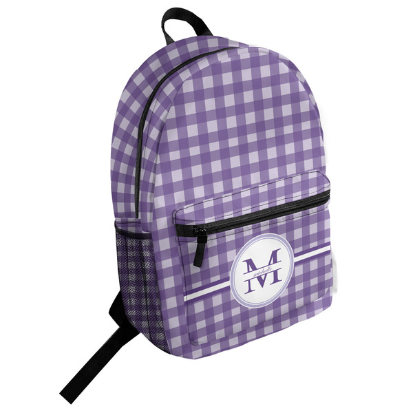Custom Gingham Print Student Backpack (Personalized)