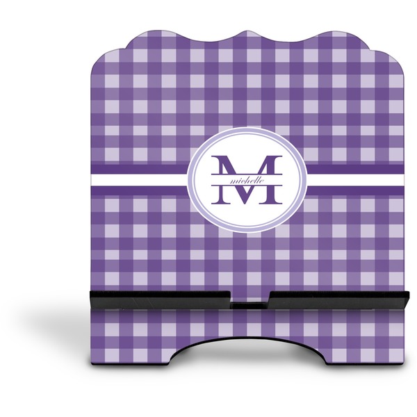 Gingham Print Stylized Tablet Stand - Front without iPad