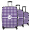 Gingham Print 3 Piece Luggage Set - 20" Carry On, 24" Medium Checked, 28" Large Checked (Personalized)