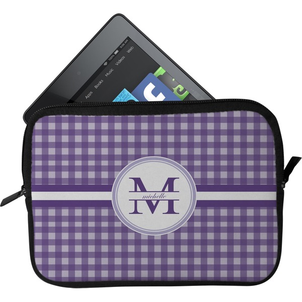 Custom Gingham Print Tablet Case / Sleeve - Small (Personalized)